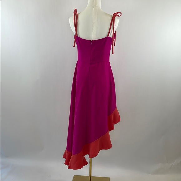 Christian Siriano Pink Tie Shoulder Dress Size 6 - Picture 10 of 15